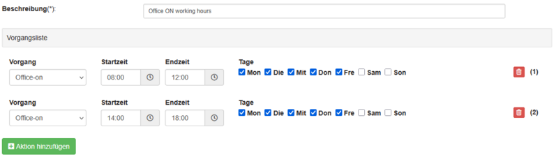 Auto‑Programm‑Vorgänge